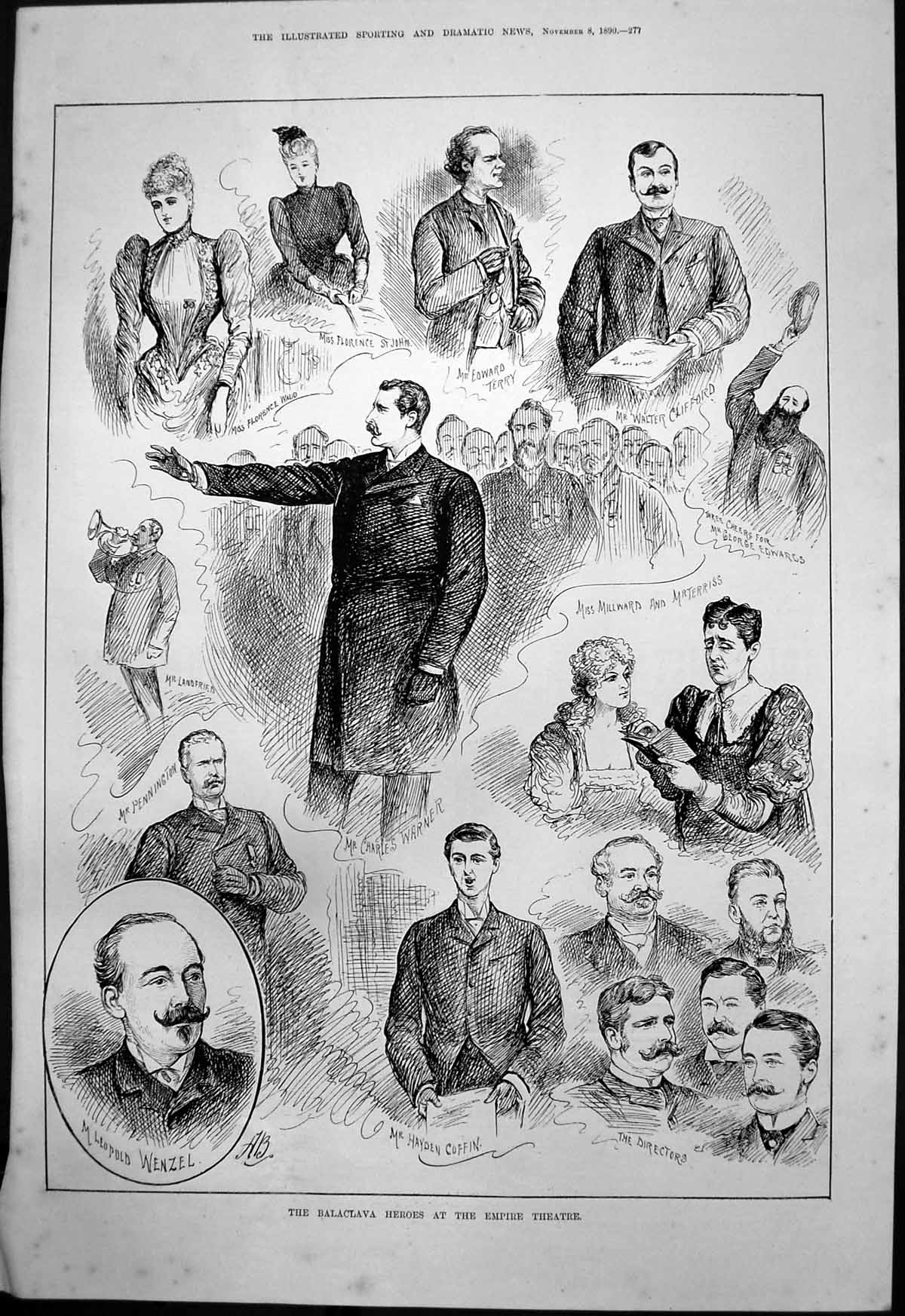Old Balaclava Heroes Empire Theatre Hayden Coffin Miss Millward 1890 Victorian