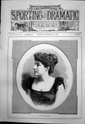 Original Old Antique Print Portrait Miss Emily Fitzroy 1890 19th