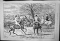 Antique Old Print One At A Time J Sturgess Horses Riders Crossing Hedge 1890