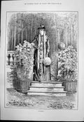 Antique Print November Cyril Hallward Woman Steps Garden Tubs Flowers 1890 19th