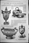 Antique Print Largest China Glass Manufacturers Philips Oxford St Vase 1890