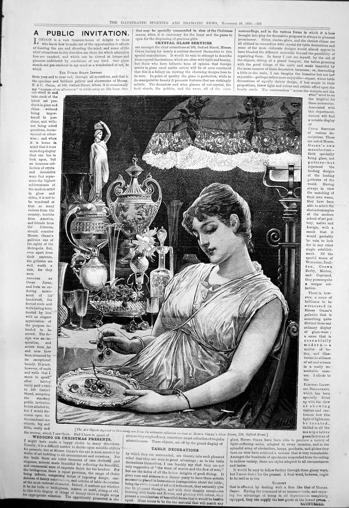 Old Wedding Presents Collection Messrs Oslers Oxford St Crystal 1890 Victorian