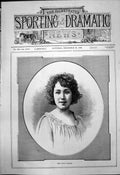 Original Old Antique Print Portrait Miss Maud Elmore 1890 19th