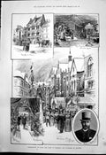 Old Print Installation H R H Duke Clarence Avondale Reading M Sutton 1890 19th