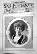Original Old Antique Print Portrait Miss Violet Thornycroft 1891 19th