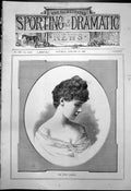 Original Old Antique Print Portrait Miss Ethel Gardner 1891 19th