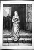 Antique Old Print Marguerite N Bowkett P Naumann Young Woman Beeds Chest 1891