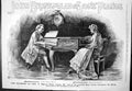Antique Print John Brinsmead & Sons Pianos Man Playing Piano Lady Fan 1891 19th