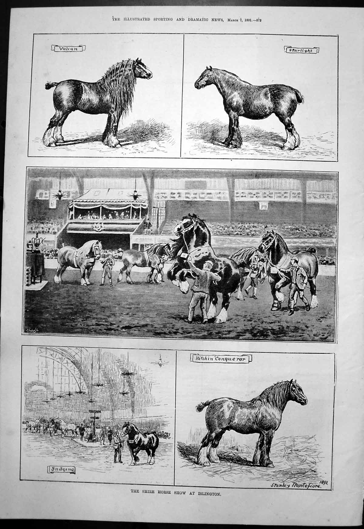 Old Shire Horse Show Islington London Scottish School Arms Dance 1891 Victorian