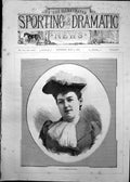 Original Old Antique Print Portrait Miss Florence Mckenzie Lady Hat Scarf 1891