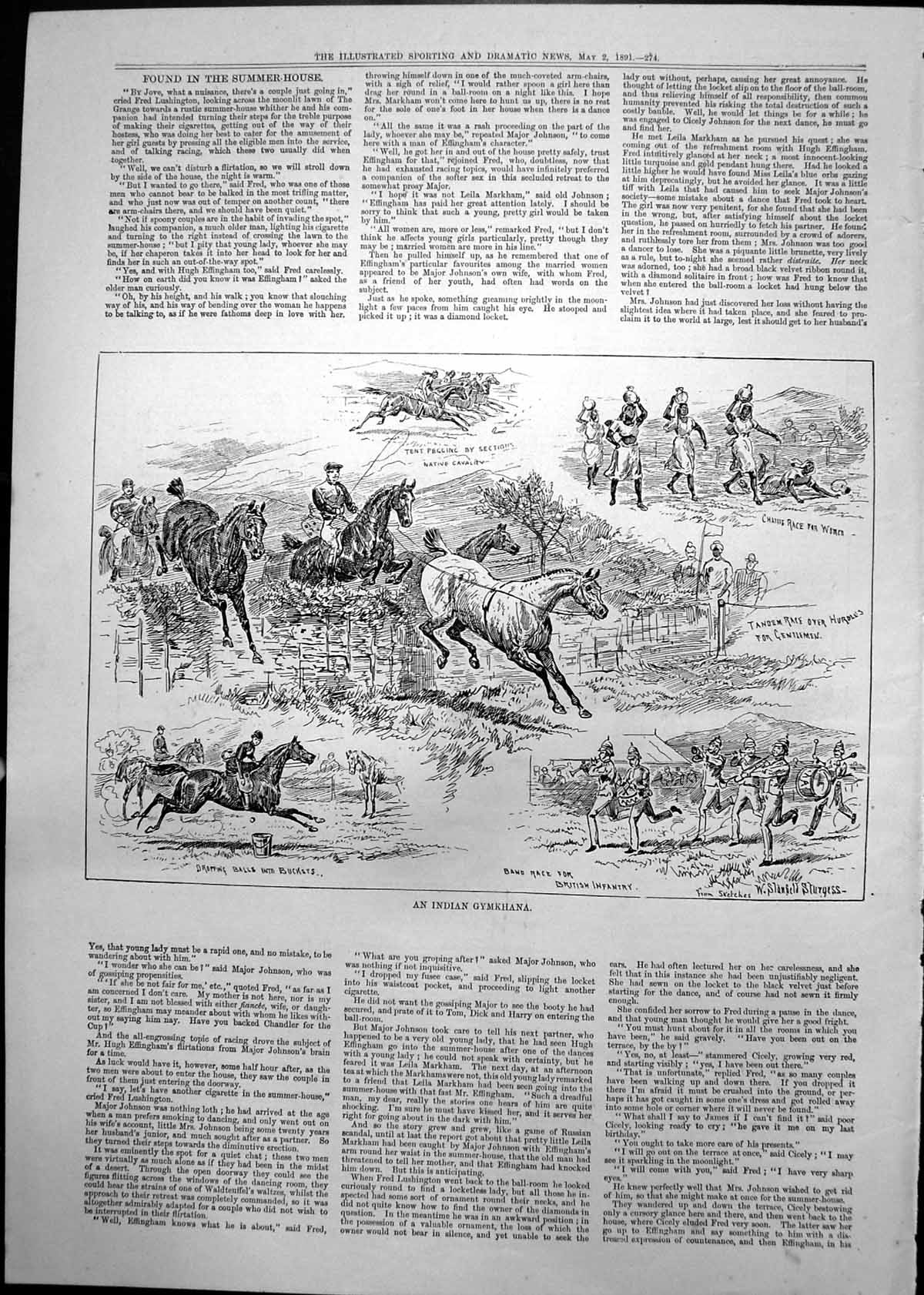 Old Indian Gymkhana Dropping Balls Buckets Tandem Race Band Race 1891 Victorian