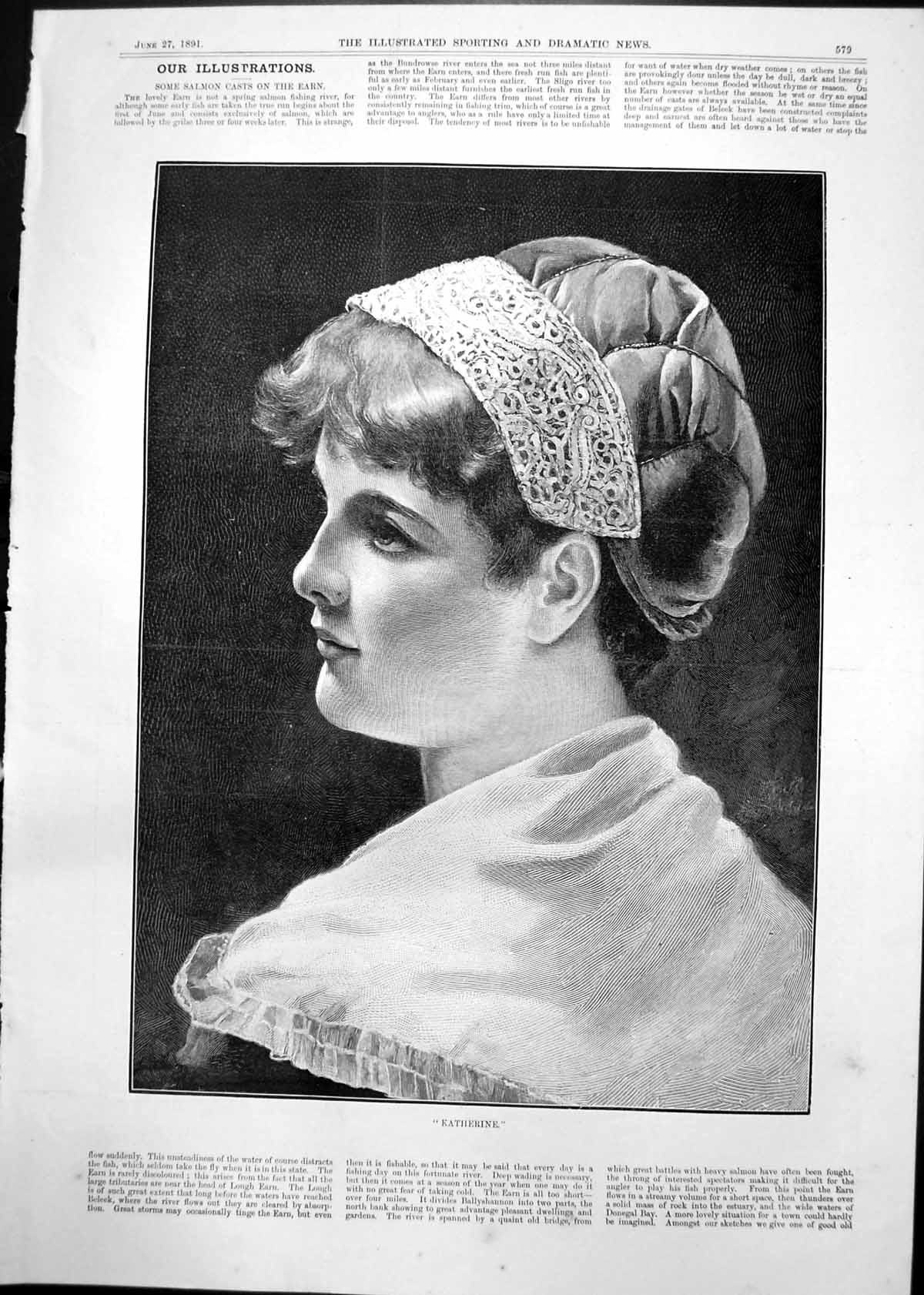 Old Print Katherine Peterborough Hound Show G Elin J Rowlatt C U B C 1891 19th