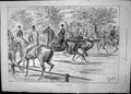 Antique Old Print Before Noon The Row Sturgess Horses Riders Galloping 1891
