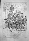 Old Print Turning Out Meet Coaching Club Horses Carriage J Sturgess 1891 19th