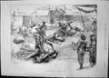 Old Antique Print English Sports Pastimes Joust Horses Riders Armour 1891 19th