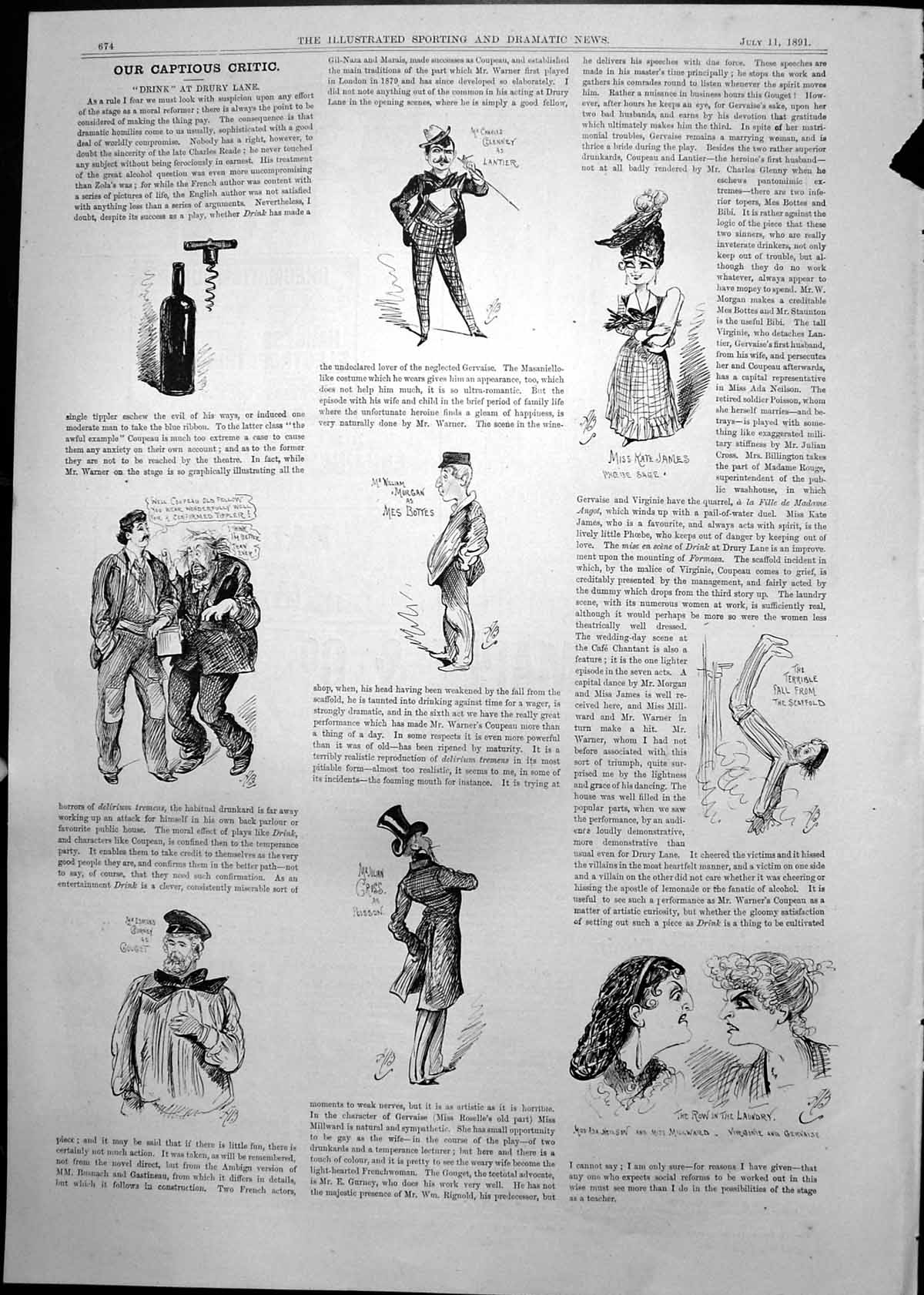 Old Captious Critic Drink Drury Lane Lantier Mes Bottes Poisson 1891 Victorian