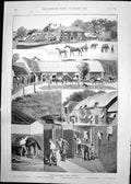 Old Print Training Quarters Seven Barrows German Emperor Crystal Pal 1891 19th