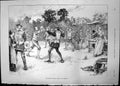 Original Old Antique Print English Sports Sword Buckler Paul Hardy J Swain 1891