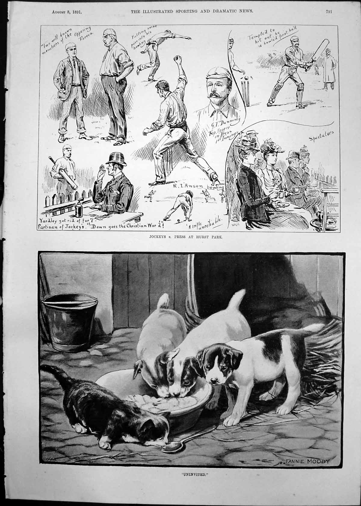 Old Uninvited Fannie Moody Puppies Kitten Jockeys Press Hurst Park 18 Victorian