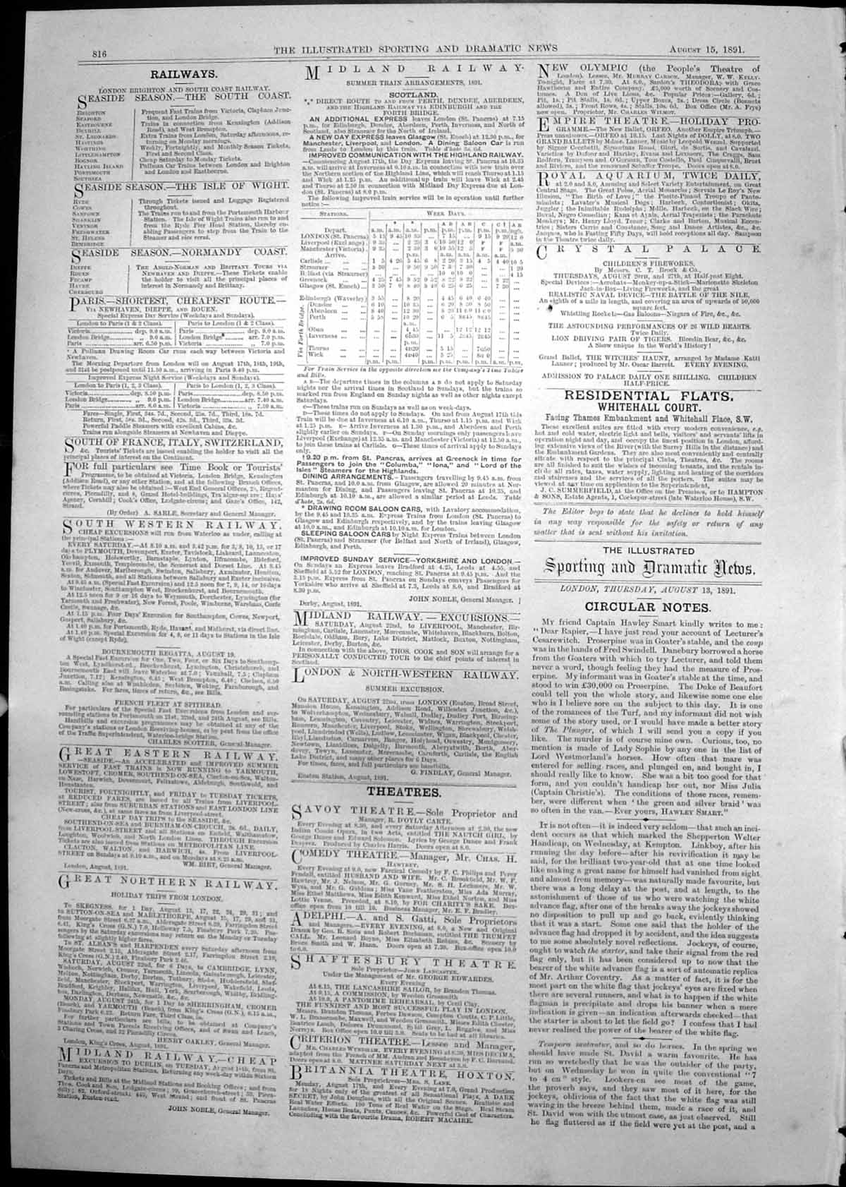 Original Old Antique Print Miss Alice Kingsley Woman Large Hat Feathers 1891