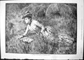 Old Daughter Bush Australian Sketch Arthur Wall Lady Reading Book 189 Victorian