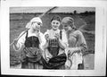 Antique Old Print Harvest Time Three Girls Rake Sickle Reading Letter 1891 19th