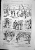 Old Print Pastoral Play Cyril Hallward Jack Lady Rehearsals Umbrella 1891 19th