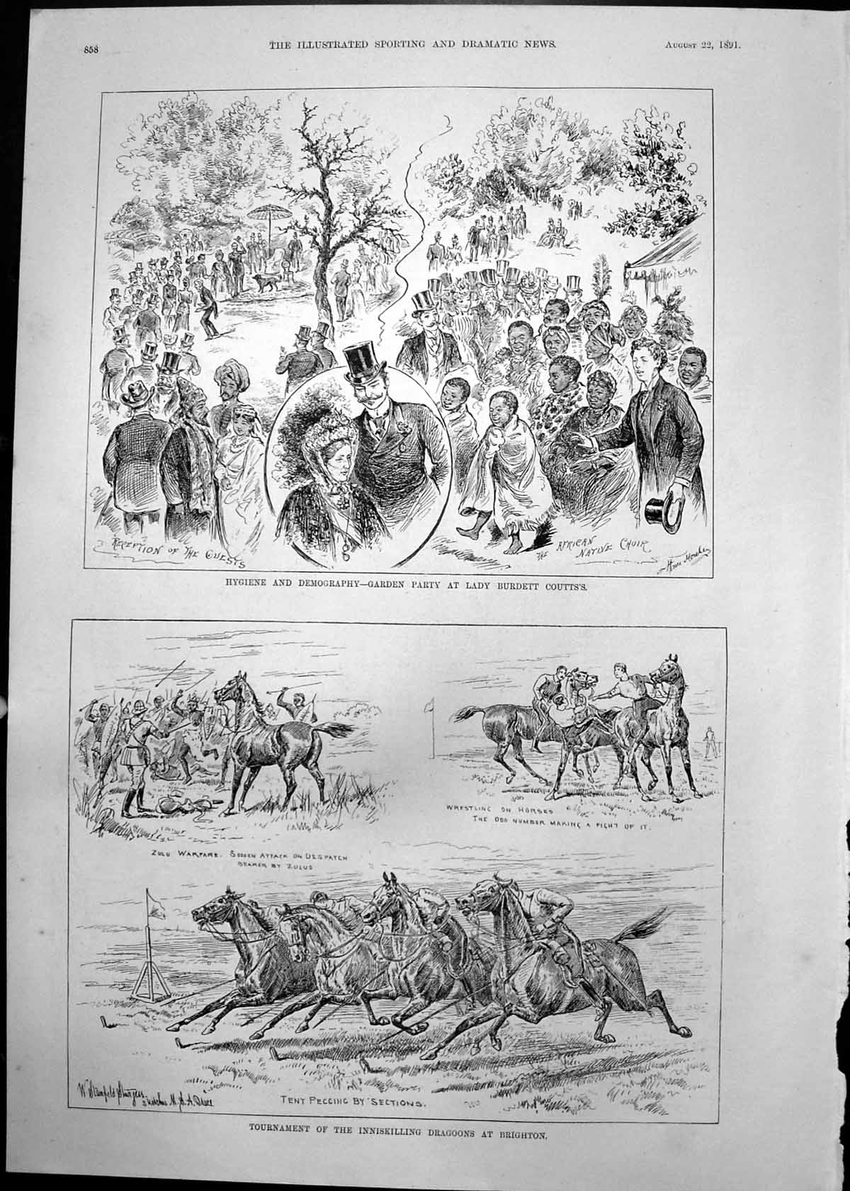 Old Garden Party Lady Burdett Coutts Inniskilling Dragoons Brighton18 Victorian