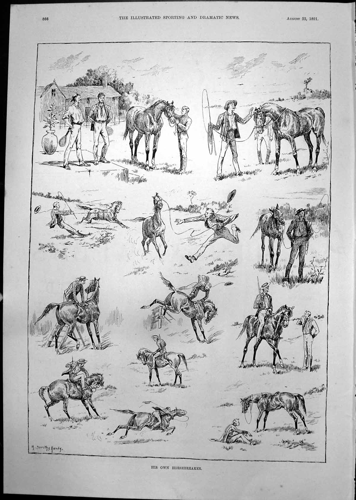 Old His Own Horsebreaker M Hardy Down River Trip London Harwich 1891 Victorian
