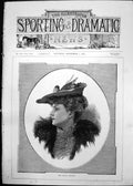 Old Antique Print Miss Nellie Campbell Portrait Woman Hat Fur Stole 1891 19th