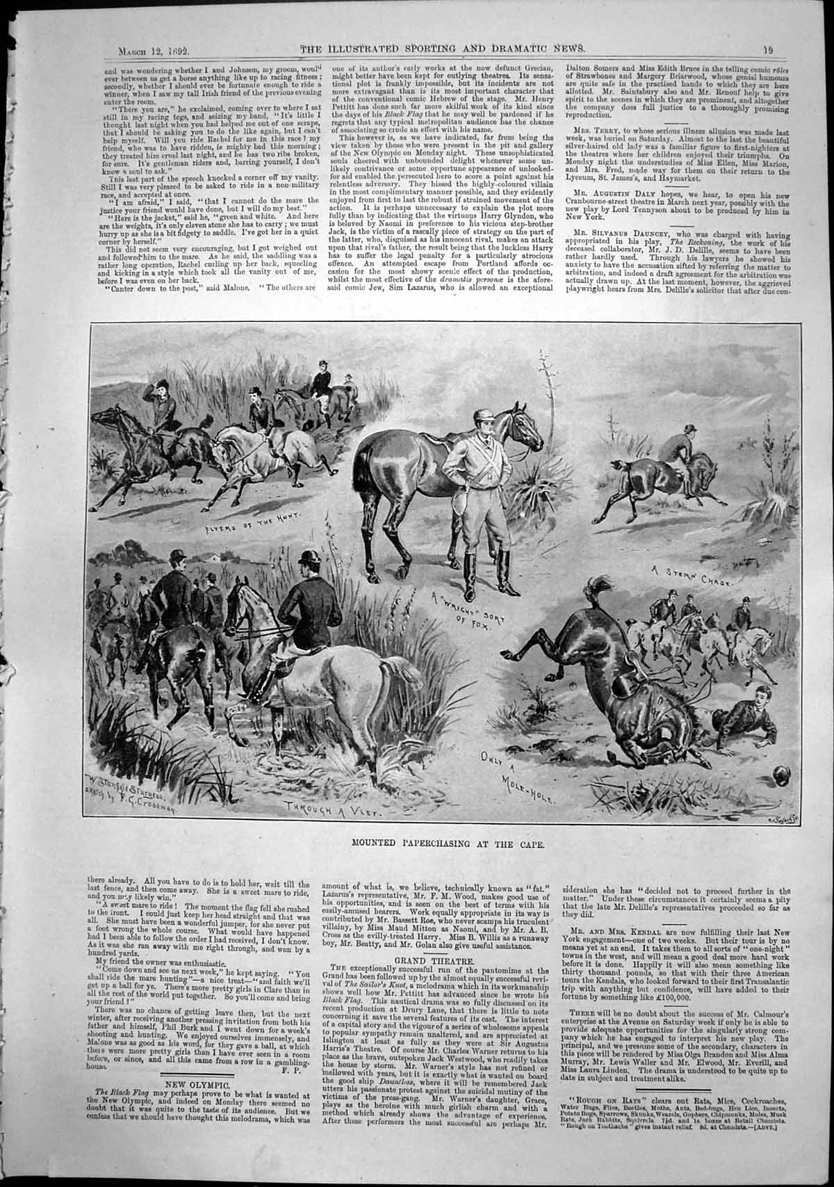 Old Mounted Paperchasing Cape Captious Critic Piscatorial Exhibition1