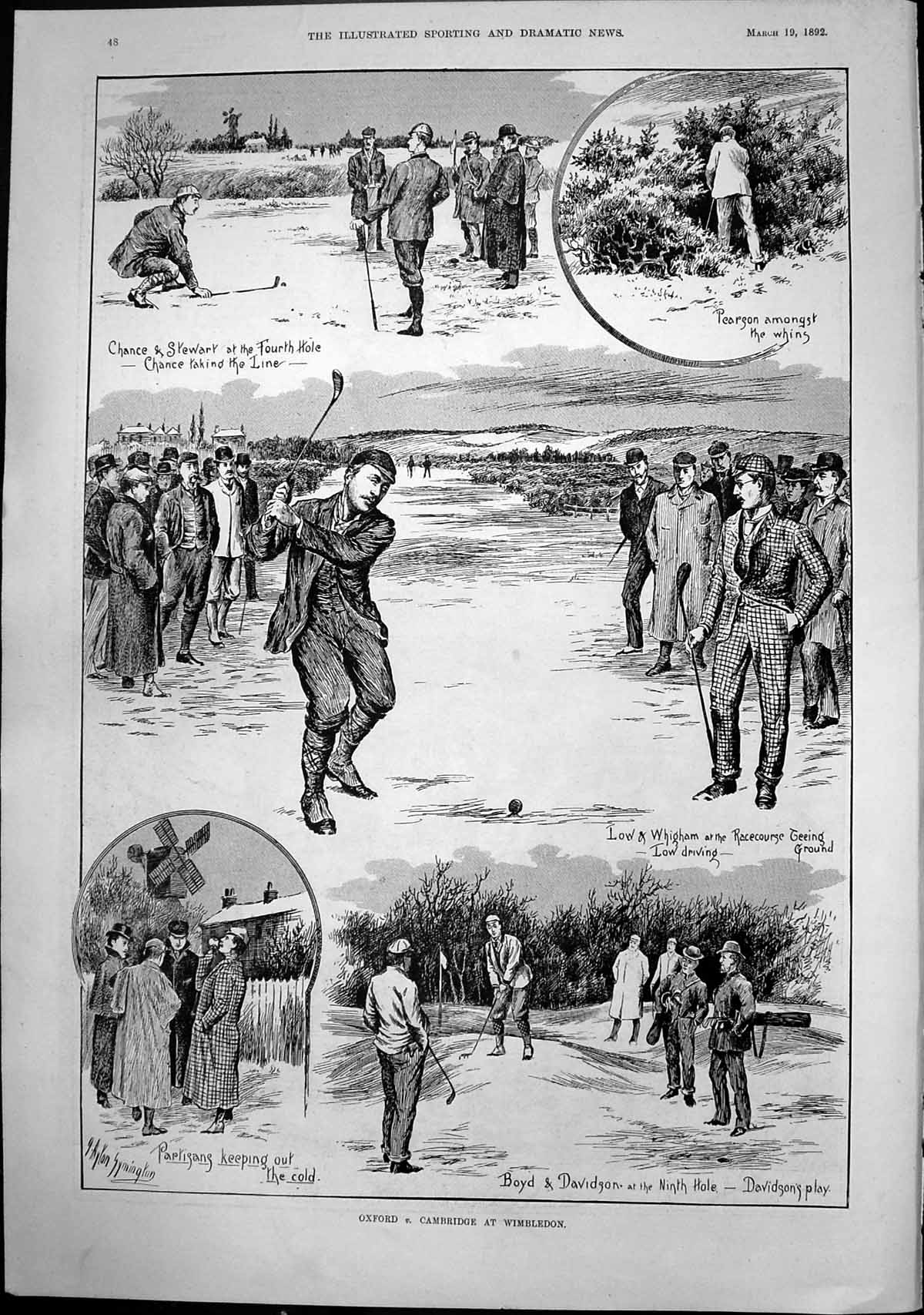 Antique Print Oxford V Cambridge Wimbledon Football Team Notts Forest 1892 19th