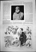 Antique Old Print Bust Sir Rn Fowler Ball Aid Italian Benevolent Fund 1892 19th
