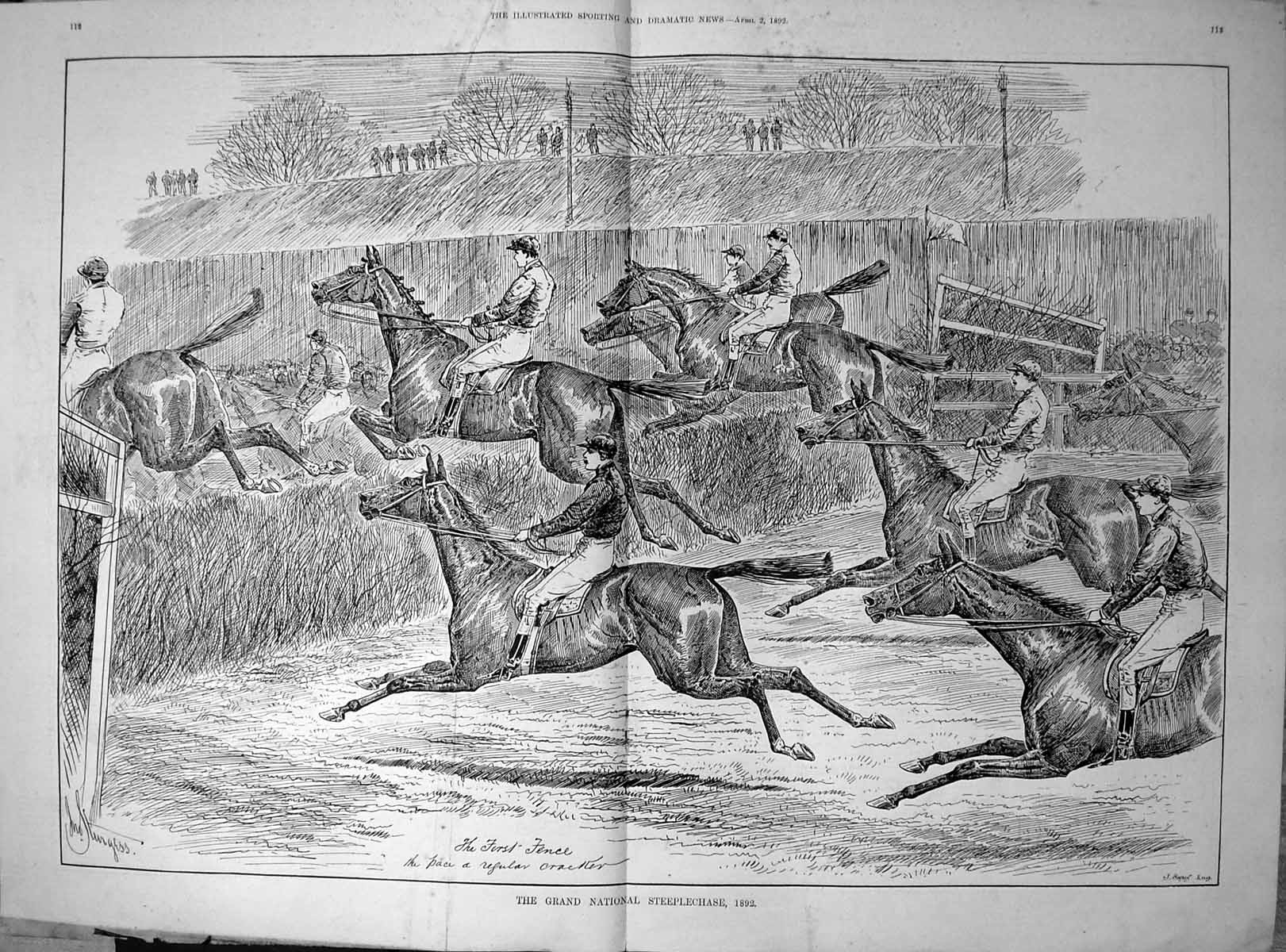 Old Grand National Steeplchase First Fence Pace Regular Cracker 1892 Victorian