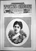 Antique Old Print Portrait Miss Estelle Burney Woman Short Curly Hair 1892 19th