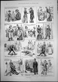 Original Old Antique Print Trying Model Asks Sweeper Had To Be Removed 1892