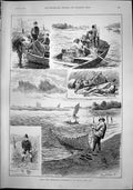 Old Trips With Professional Fishermen Day Drag Net Shooting Net 1892 Victorian