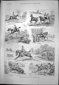 Antique Old Print Some Men Who Hunt Hard Riding Well Meet Race Hunt Cup 1892