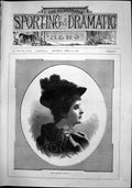 Old Antique Print Portrait Miss Beatrice Selwyn Woman Curly Hair Hat 1892 19th