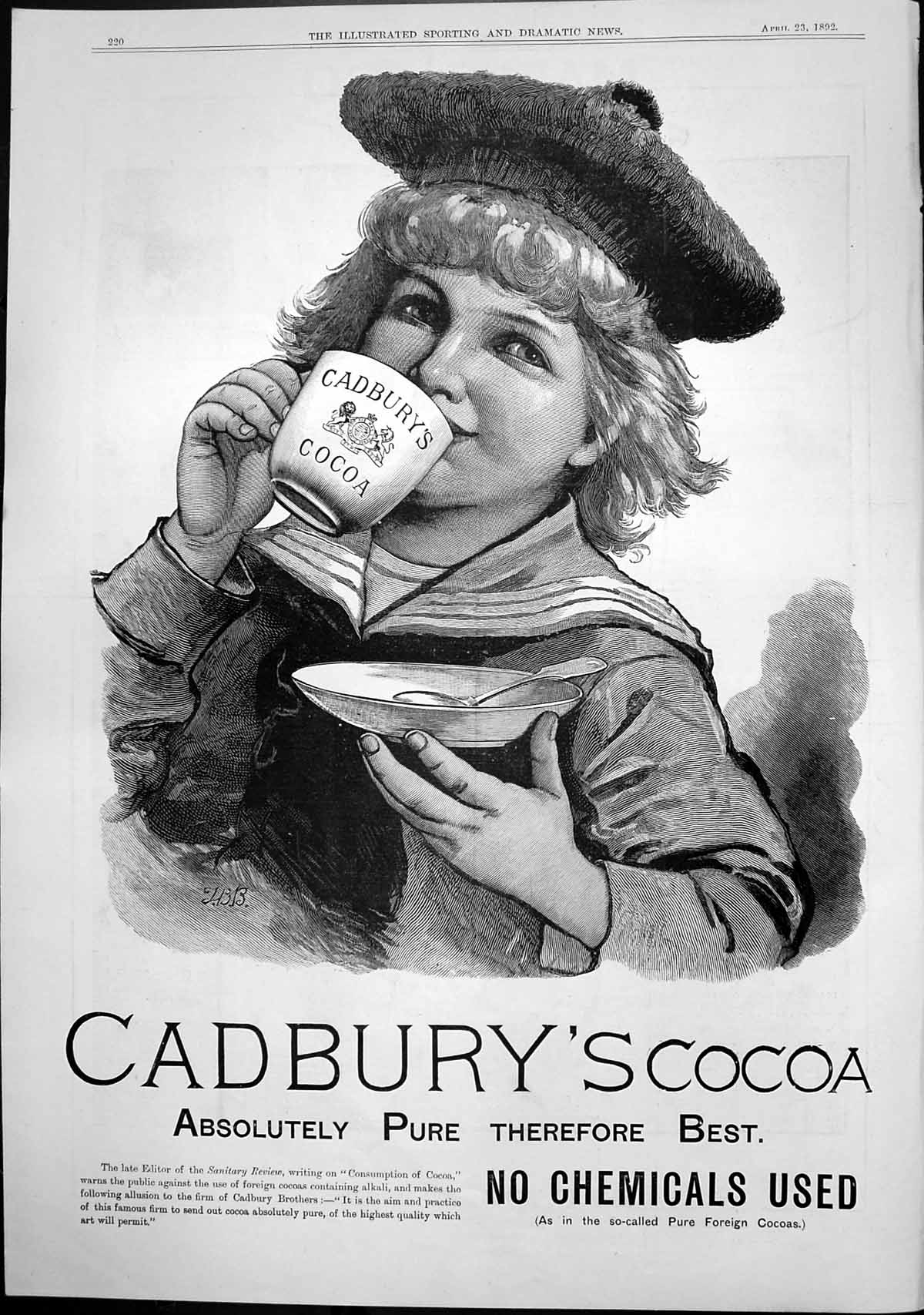 Antique Print Cadburys Cocoa Maple Co Furnishing Ting Tang Clock Vases 1892