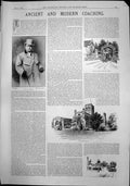 Old Print Ancient Modern Coaching P Rumney Entrance Gate Hall Bushey 1892 19th
