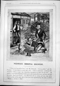 Old Antique Print Pickwicks Immortal Discovery Stone Beechams Pills 1892 19th