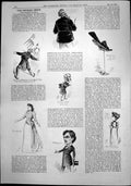 Old Print Captious Critic Fringe Society Charles Wyndham Mrs Langtry 1892 19th