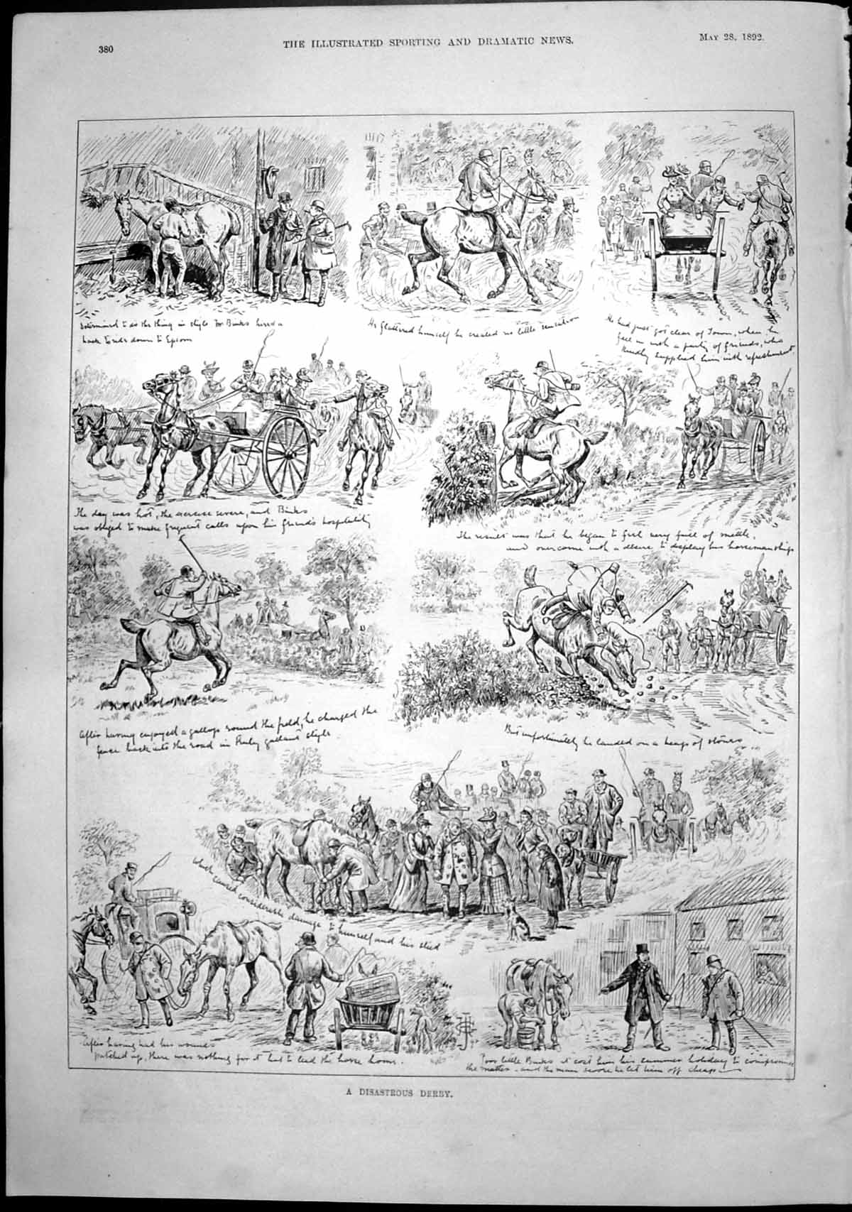 Old Disastrous Derby Charged Fence Landed Stones Damage Stud Rider189 Victorian