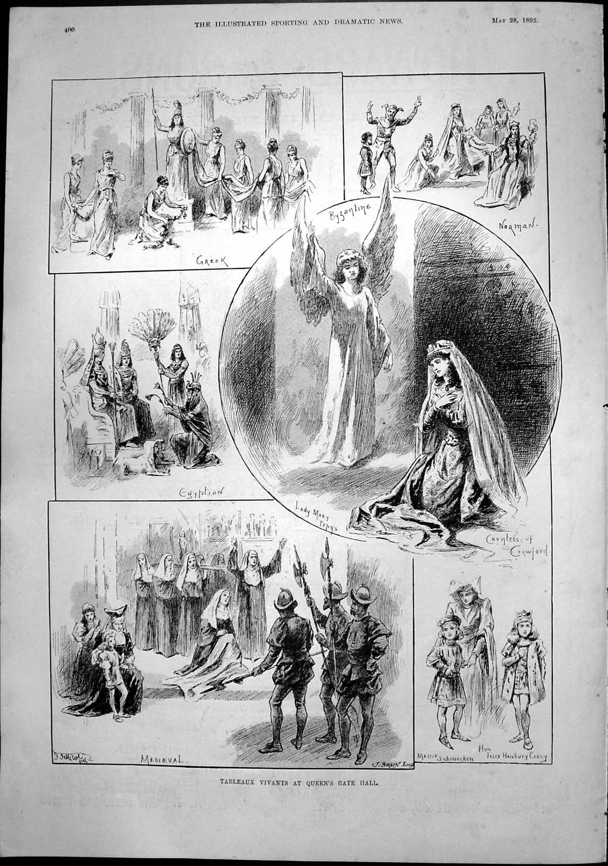 Old Tableaux Vivants Queens Gate Hall Medieval Countess Crawford 1892 Victorian