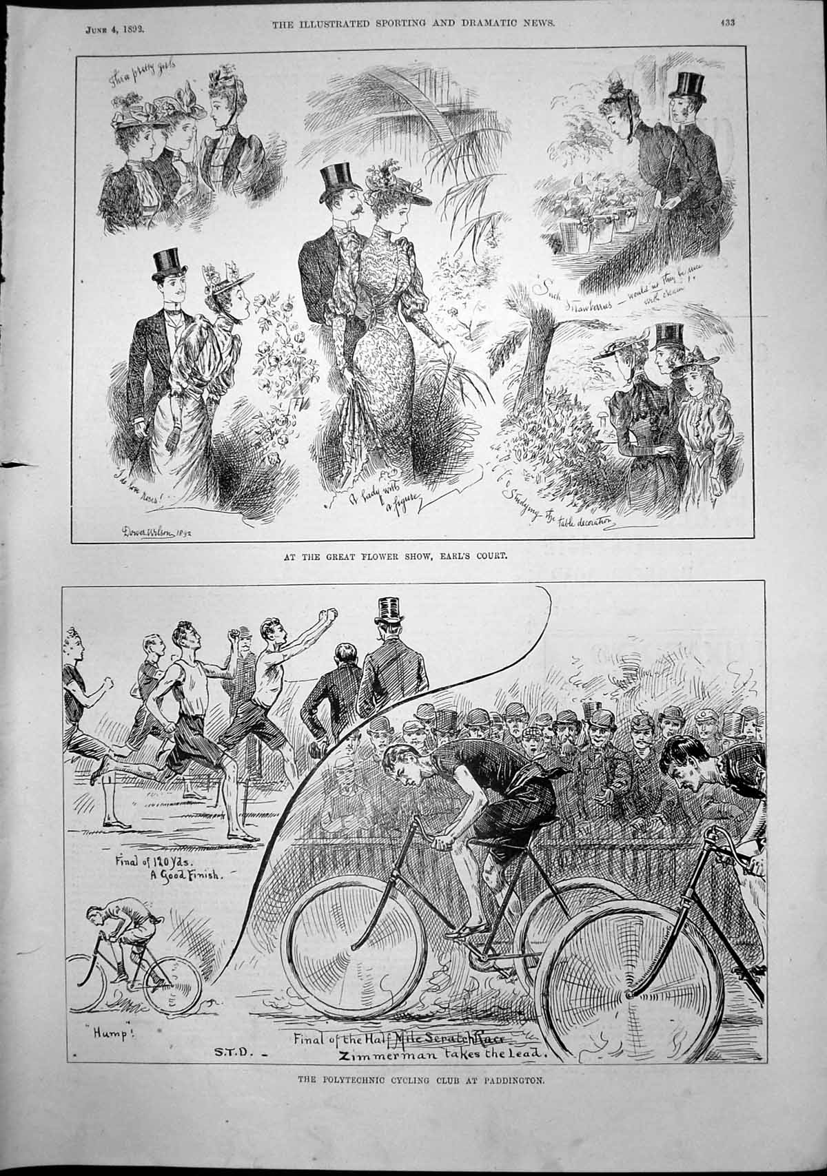 Old Flower Show Earls Court Polytechnic Cycling Club Paddington 1892 Victorian