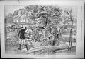 Antique Old Print Cycling No Thoroughfare Man Horse Cart Spades Field 1892 19th
