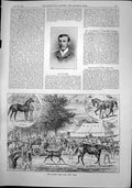 Old Print Mr R Moss Marden Deer Park Stud Sale In Stalls Young Woman 1892 19th