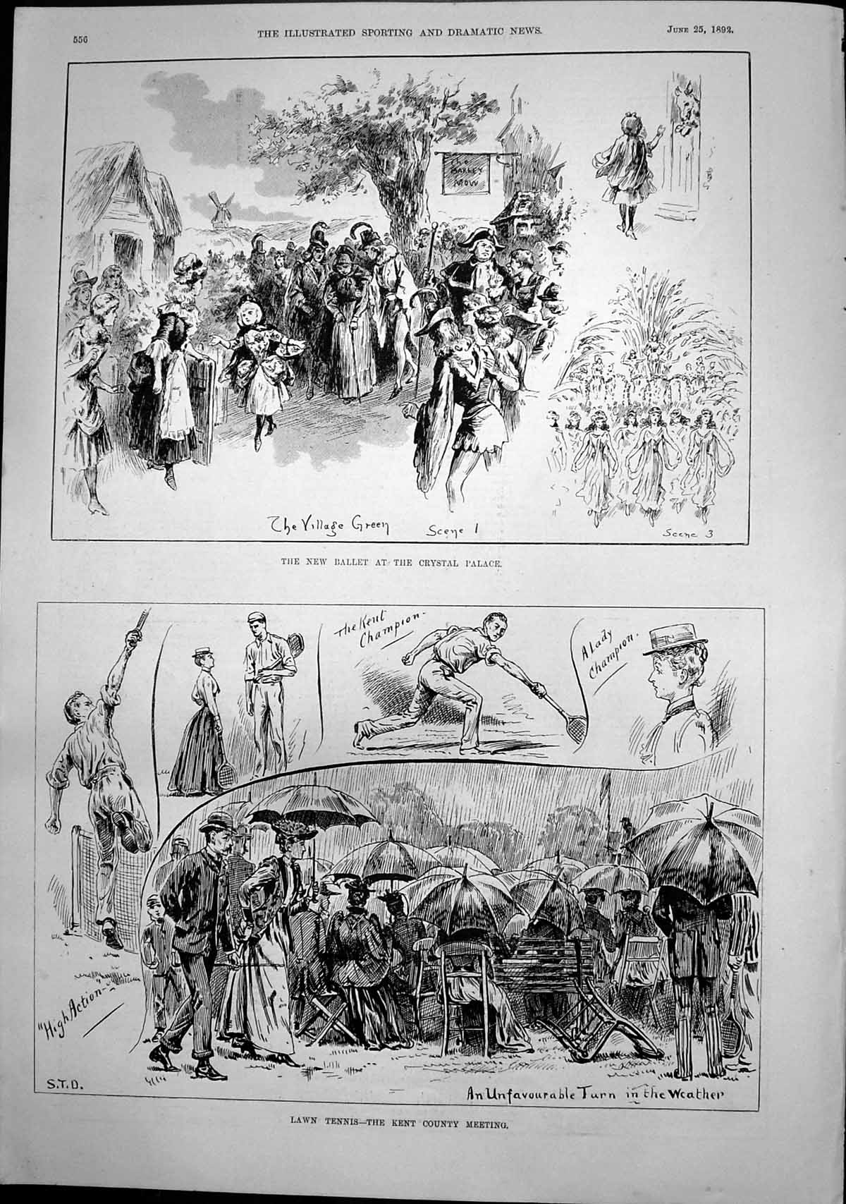 Old Tennis Kent County Meeting Ballet Crystal Palace Village Green 18 Victorian