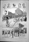 Antique Print Newport Athletic Clubs Sports Zimmerman Winning Scratch 1892 19th